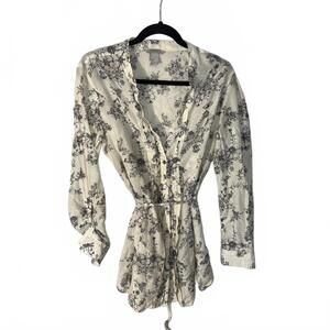 H&M Floral Print Long Sleeve Blouse